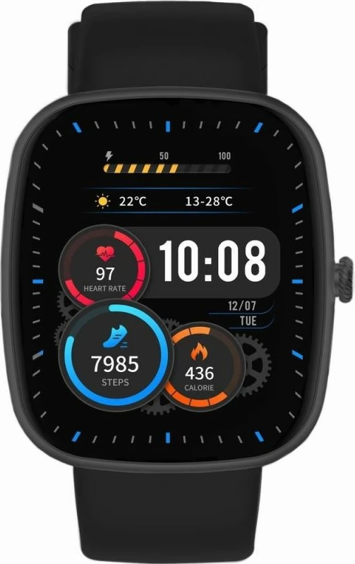 Smartwatch Gravity GT18-10, dy rripa, e zezë