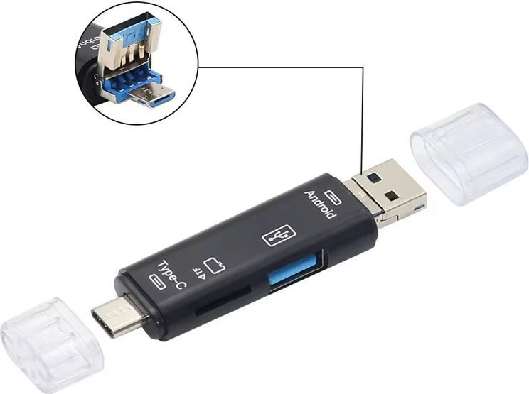 Adaptor & Lexues Kartash 3-në-1 Type-C për Transfer të Shpejtë të të Dhënave