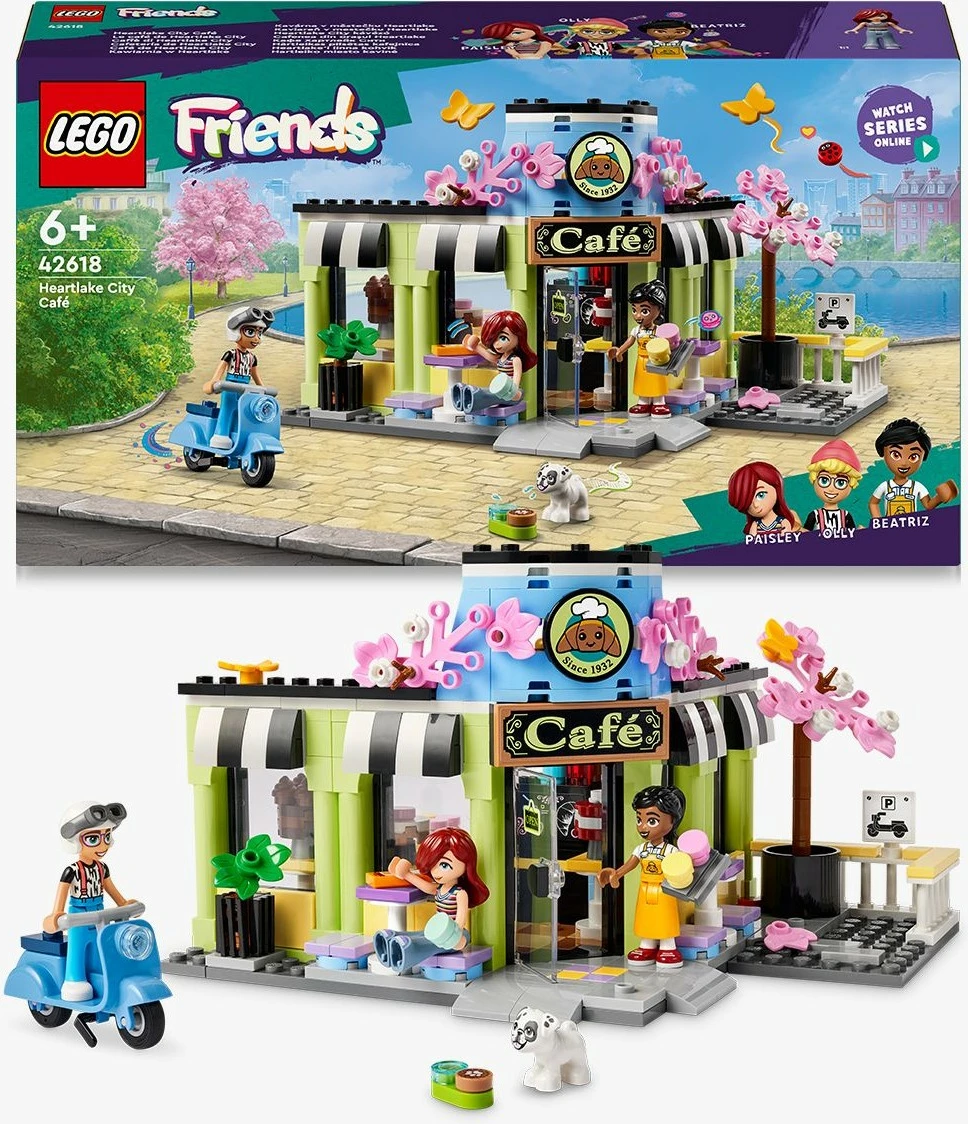 Set LEGO Friends 42618 Heartlake City Café, lodër ndërtimi, me figurina dhe aksesorë