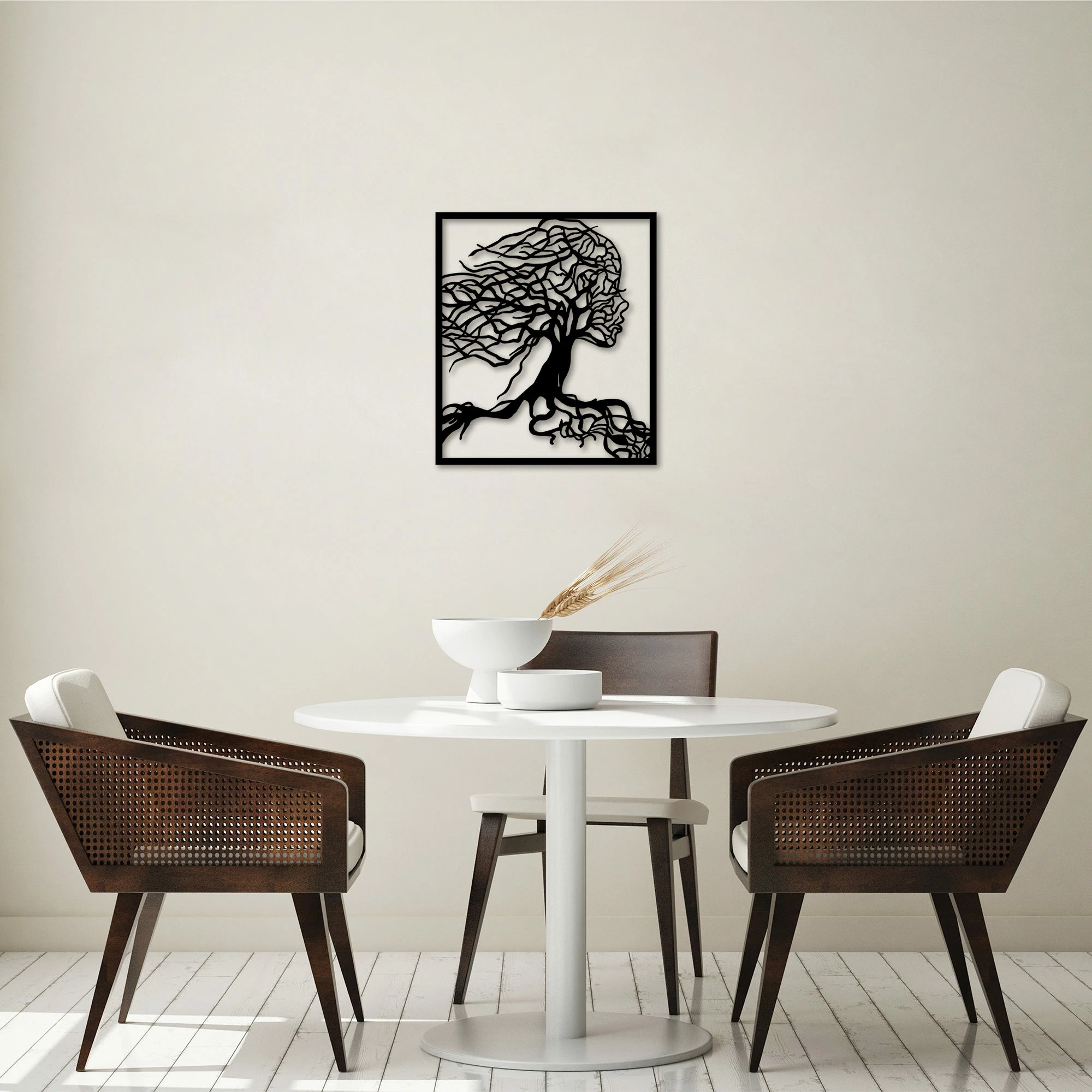 Aksesor dekorativ muri prej metali, Wallity, Gruaja pemë, 50x58cm