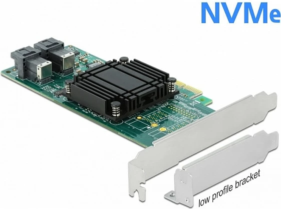 Kartelë adapter PCIe DeLOCK PCIe 3.0 x8, 2x SFF-8643 NVMe, low-profile