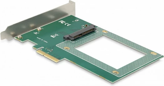 Kartelë zgjerimi PCI Express DeLOCK, PCIe 4.0 x4 në U.2 NVMe (SFF-8639), për SSD 2.5", Gjelbër/Argjendtë
