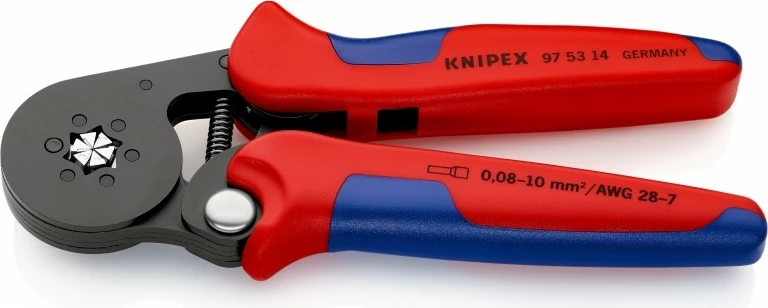 Vegël krimpimi Knipex KP-975314SB, 180mm, plastikë/çelik, e zezë/blu/e kuqe