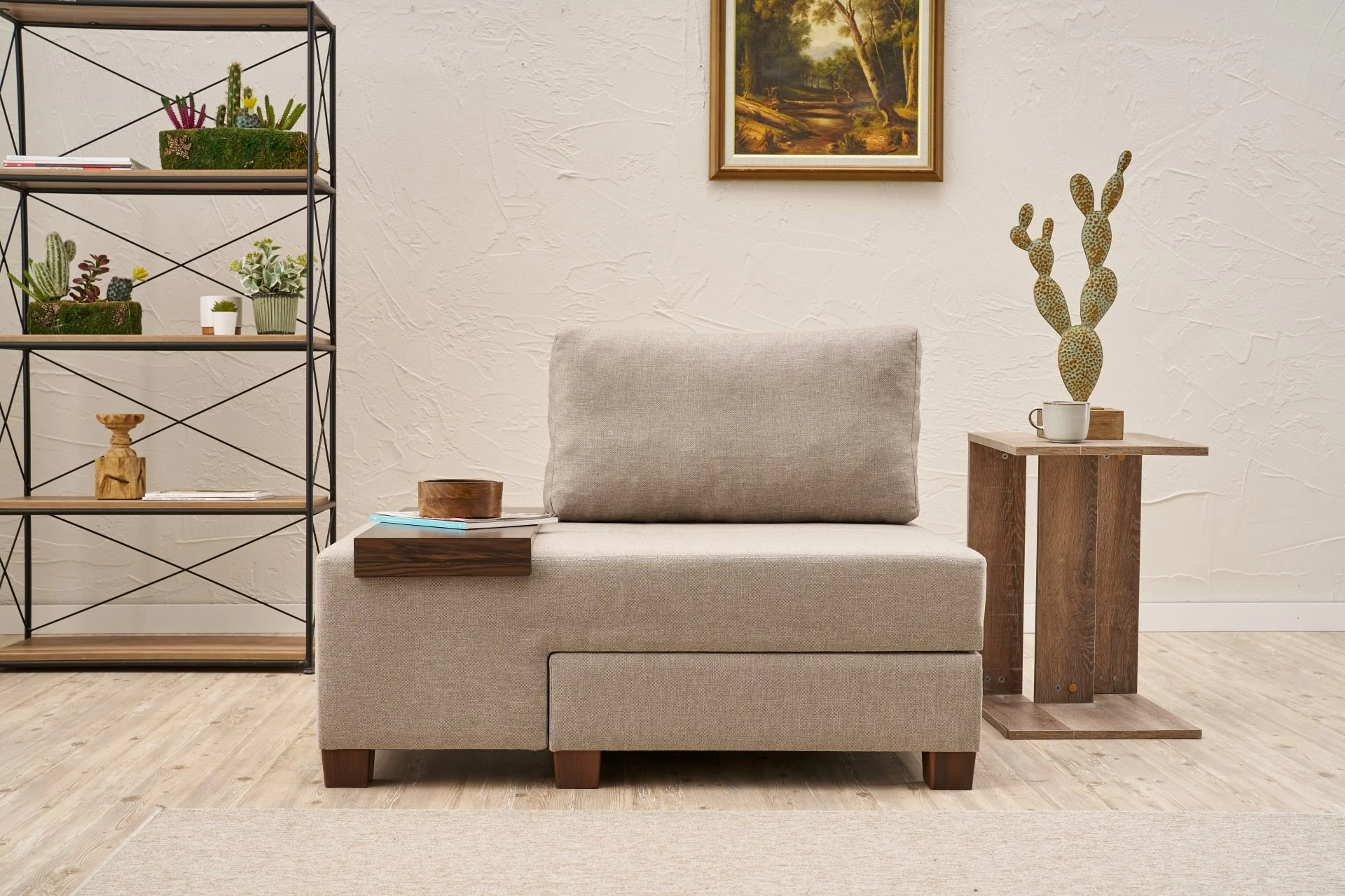 Krevat-karrige një vendës Atelier del Sofa, liri Perenna, anë e majtë, krem