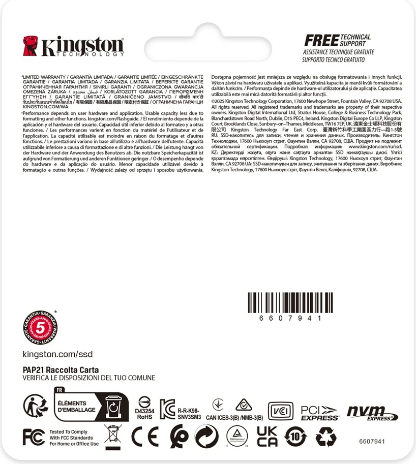 SSD Kingston NV3 M.2 2230, 2TB, PCI Express 4.0