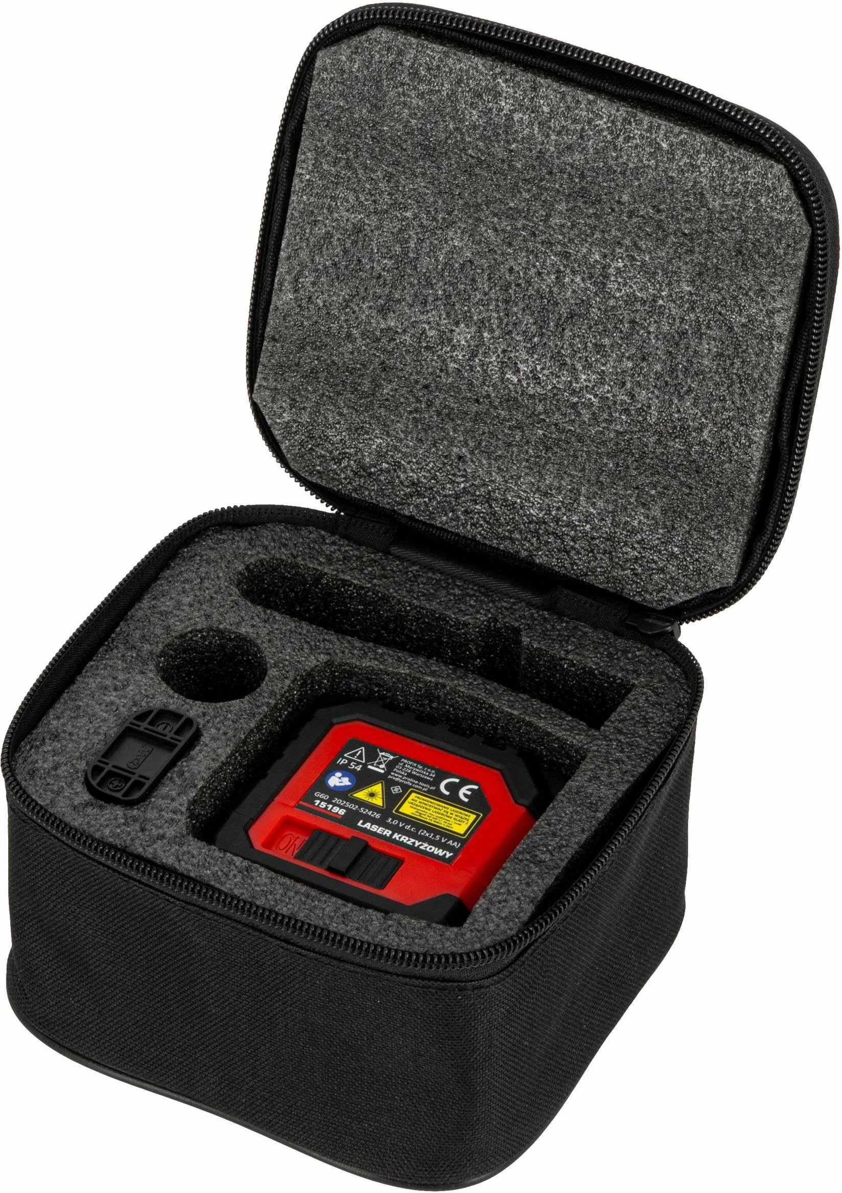 Nivelues lazer kryq PROLINE 15196, 2 linja, 25 m, lazer i gjelbër, set me mbajtëse muri + adapter 5/8" + kapak