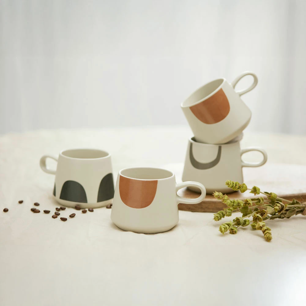 Filxhan Scandi, porcelan New Bone China, i bardhë-bezhë, 8x8x8cm