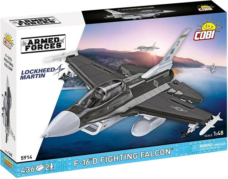 Set blloqesh ndërtimi, Cobi, COBI-5914 F-16D Fighting Falcon, shkallë 1:48, 436 pjesë, 2 figura