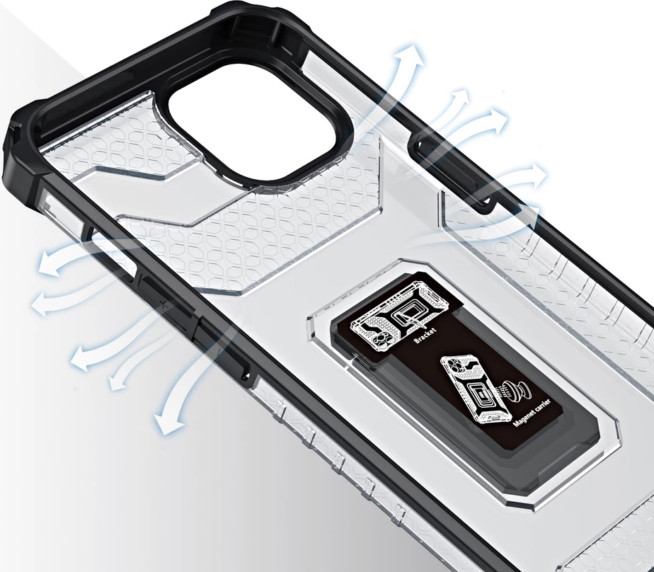 Mbështjellës Hurtel Crystal Ring Case për iPhone 13 mini, me mbajtëse, i zi