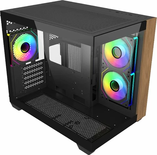 Cooler Master Elite 481 Wood (E481-KHNN-S00) - Mid Tower, Black / Wood Edition
