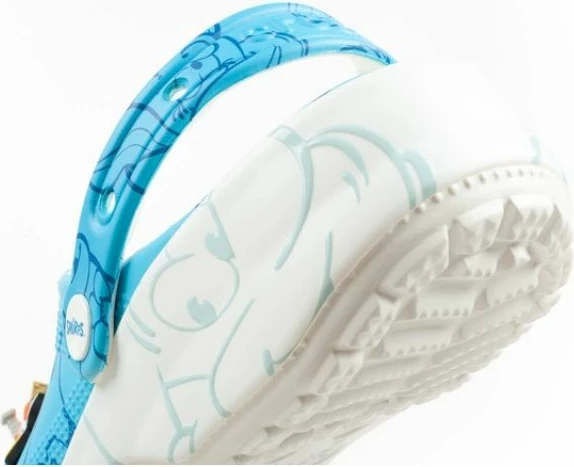 Sandale Crocs për femra dhe fëmijë, të bardha/kaltër