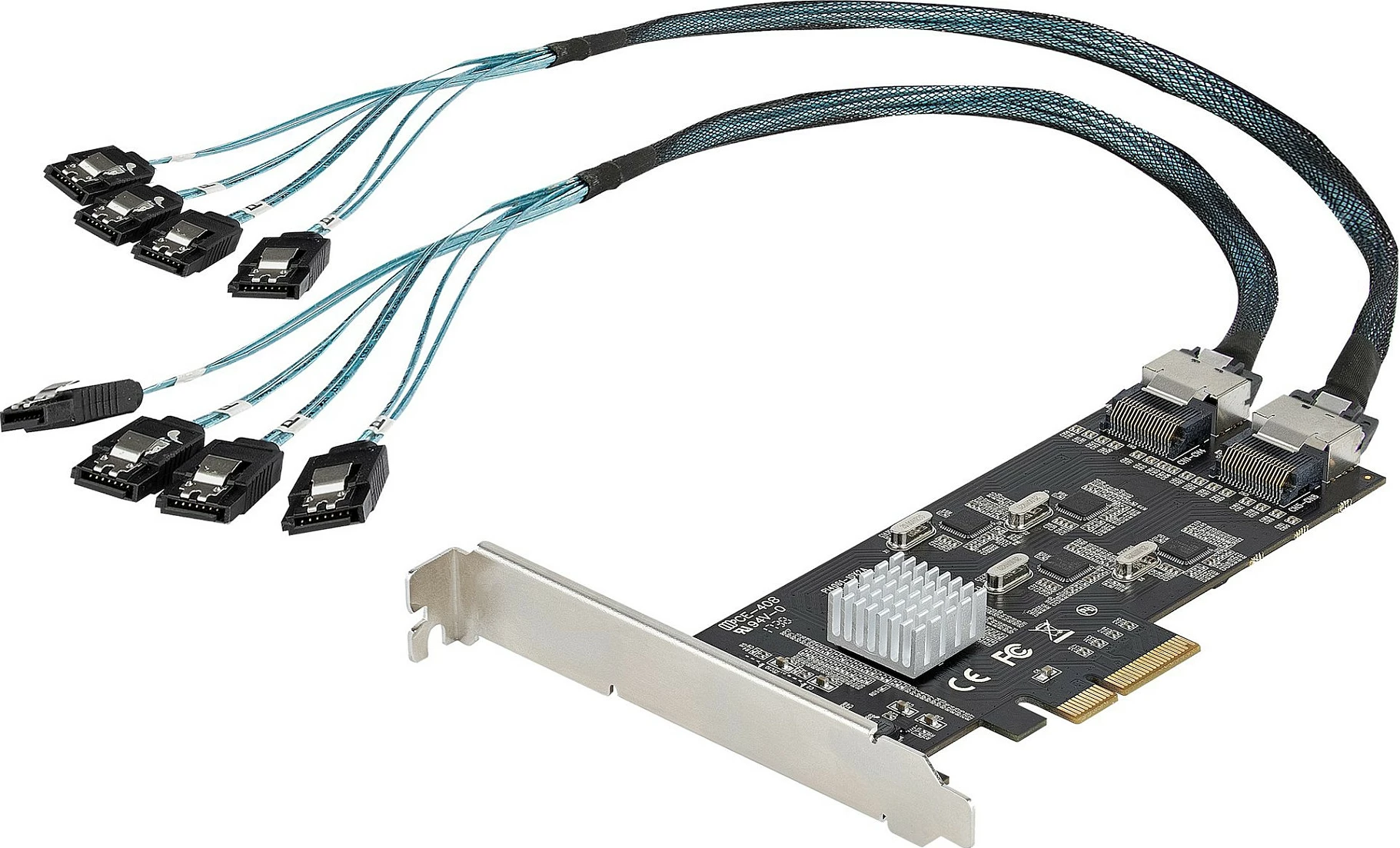 Kartë kontrolleri SATA StarTech 8-Port, PCIe x4 Gen2, 6Gbps, 2x Mini-SAS, me kabllo Mini-SAS në 4x SATA, e zezë