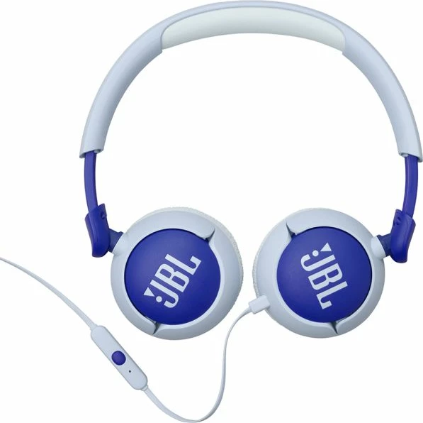 Kufje për fëmijë me kabllo JBL Junior 320, me mikrofon, 3.5mm, limit volumit 85 dB, blu