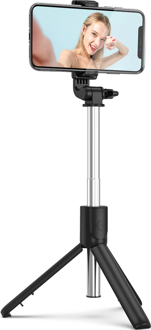 Selfie stick Hurtel WRY1S me tripod, për telefon, 67 cm, e zezë