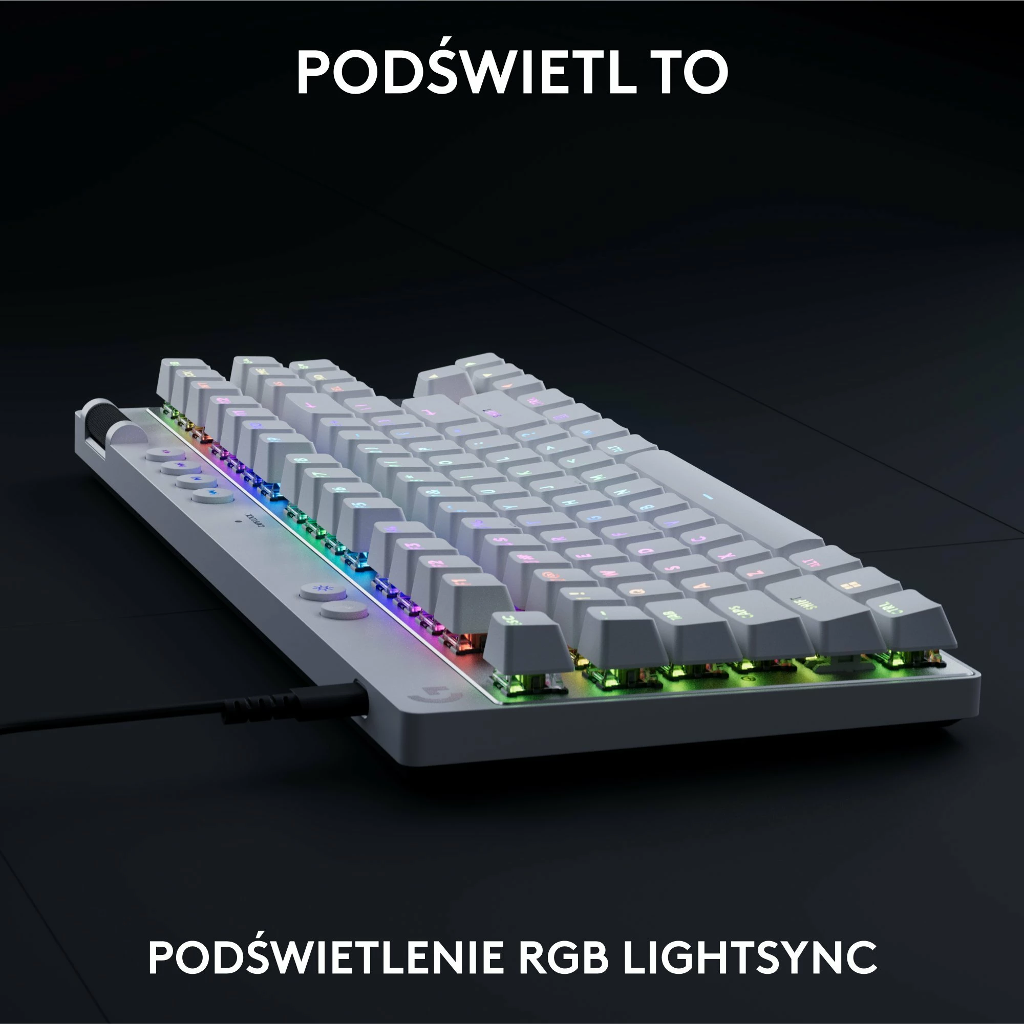 Tastierë gaming Logitech G PRO X TKL Rapid 920-013242, TKL 80%, RGB, e bardhë