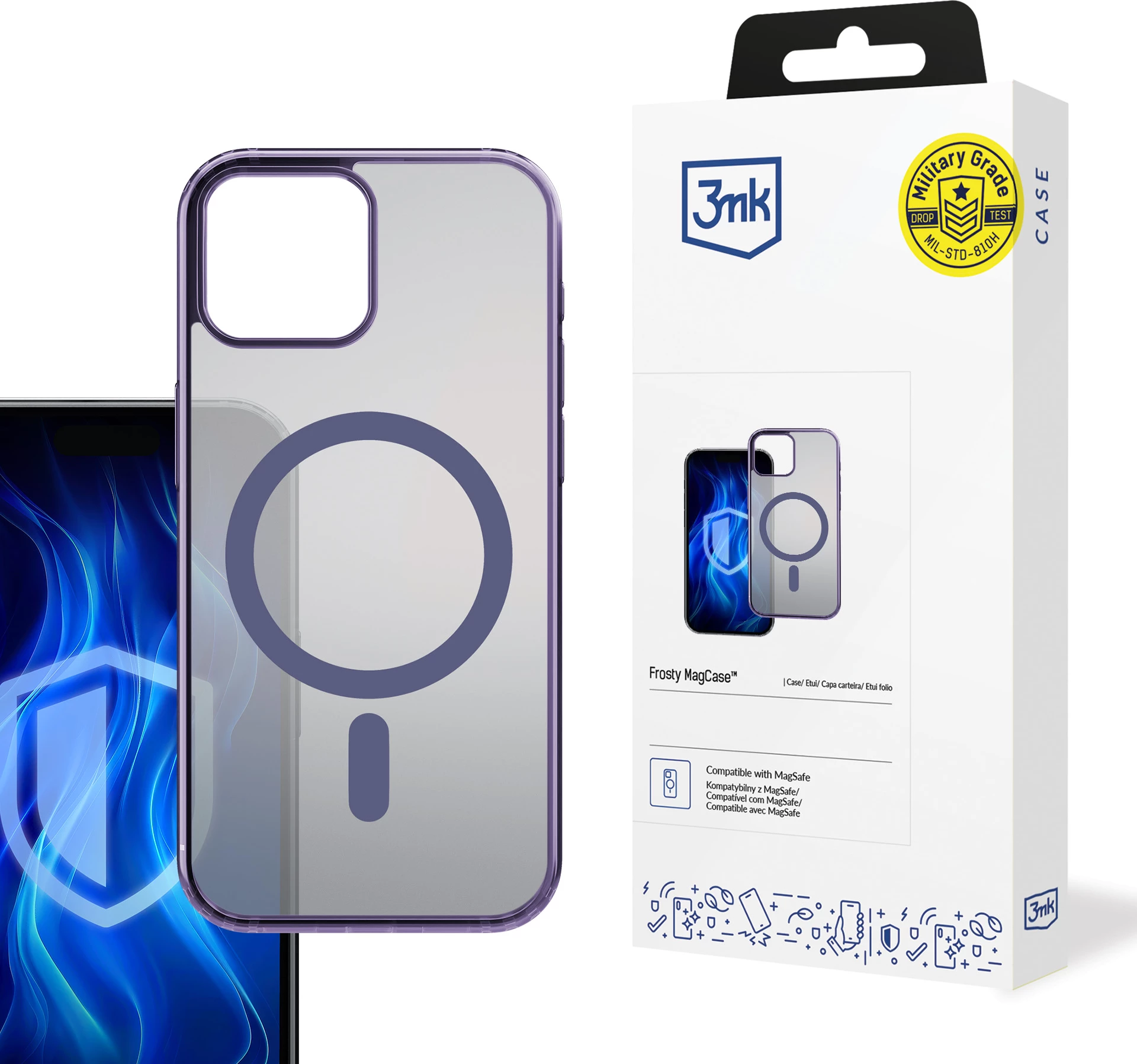 Mbështjellës 3mk Frosty MagCase për iPhone 13, MagSafe, Violet