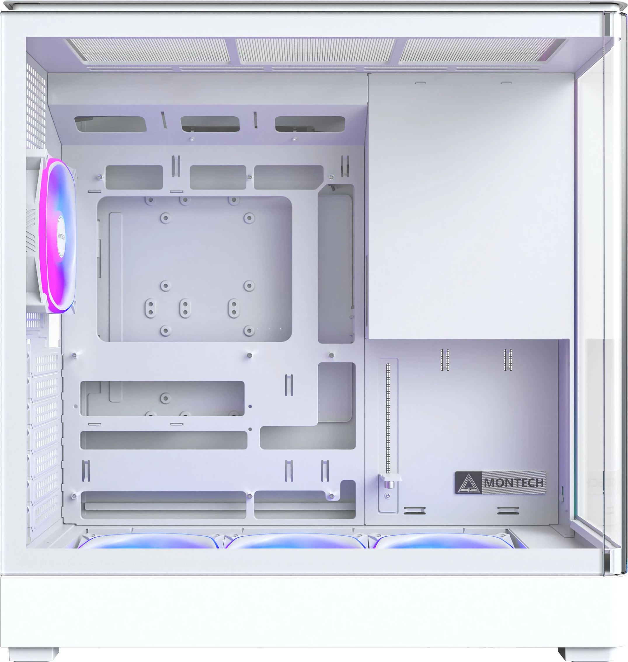 Kasë Montech KING 45 PRO, Tower, micro ATX/Mini-ITX, RGB, e bardhë
