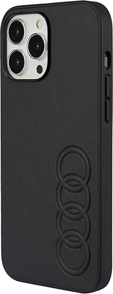 Mbështjellës Audi për iPhone 13 Pro Max 6.7", lëkurë sintetike, zi