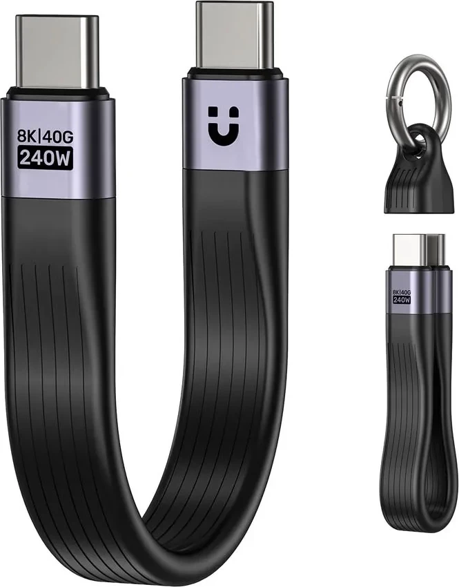 Kabëll USB-C Unitek USB4/Thunderbolt 4, 40Gb/s, PD 240W, 13 cm, i zi