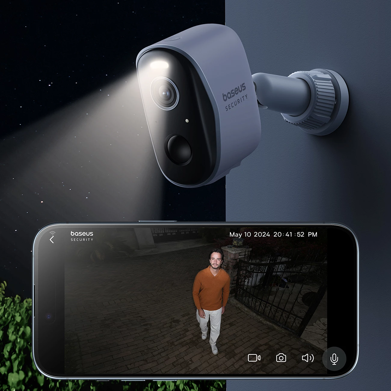 Set kamerash sigurie Baseus Security N1 Plus Dual 2K, 2 kamera, 16GB memorie, IP67, Bardhë