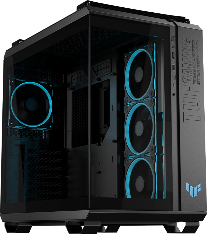Kasë ASUS TUF Gaming GT502 Horizon ARGB ATX, dual-chamber, tempered glass, 4x 120mm ARGB fans, USB Type-C, e zezë