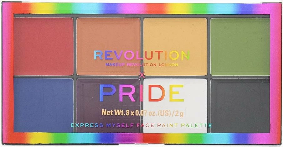 Paletë boje fytyre Makeup Revolution Revolution X Pride Express Myself, 8 nuanca matte, multicolor