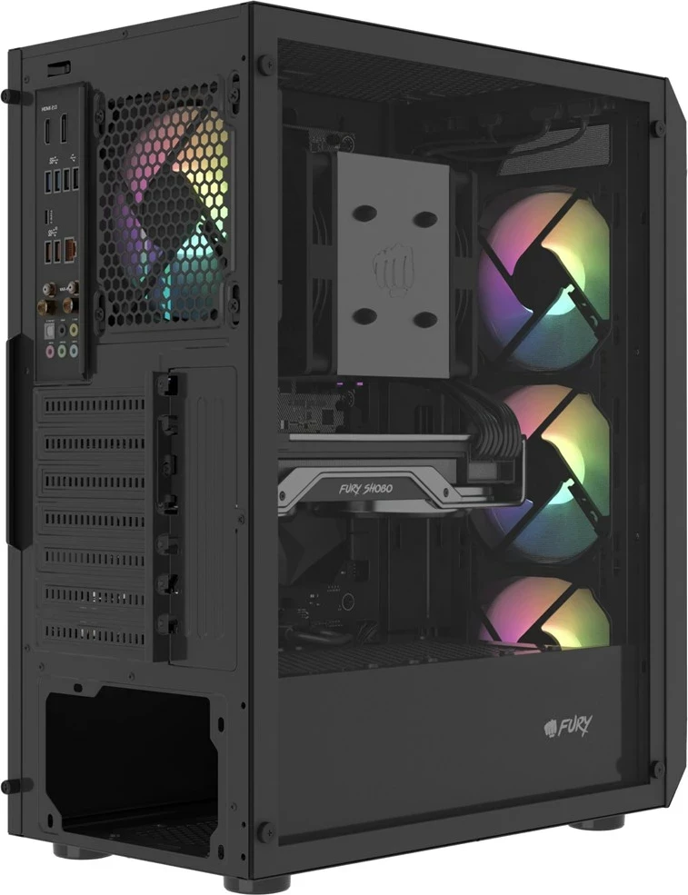 Kasë FURY Shobo SH4F RGB Midi Tower, E zezë
