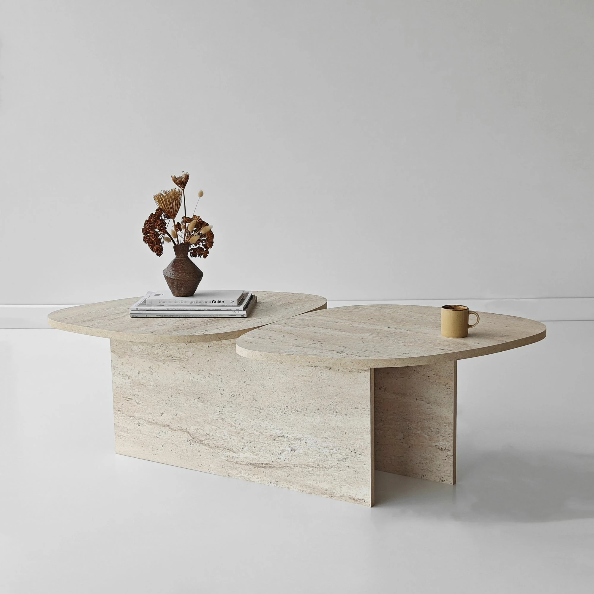 Tavolinë kafeje Skye Decor, ngjyrë travertine