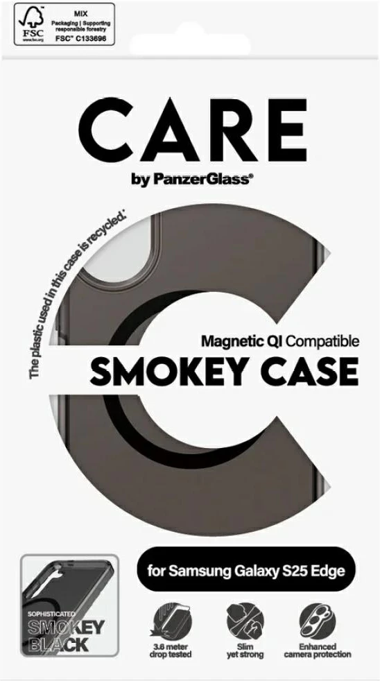 Mbështjellës PanzerGlass CARE Urban Combat për Samsung Galaxy S25 Edge, gjysmë-transparent