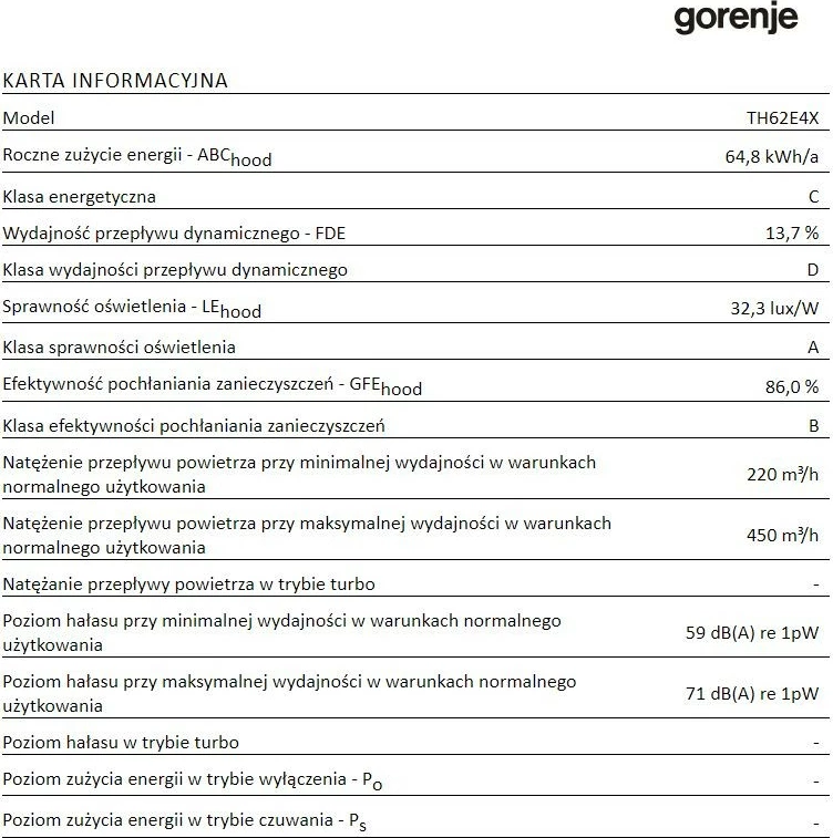 Aspirator teleskopik Gorenje TH62E4X, 60 cm, çelik