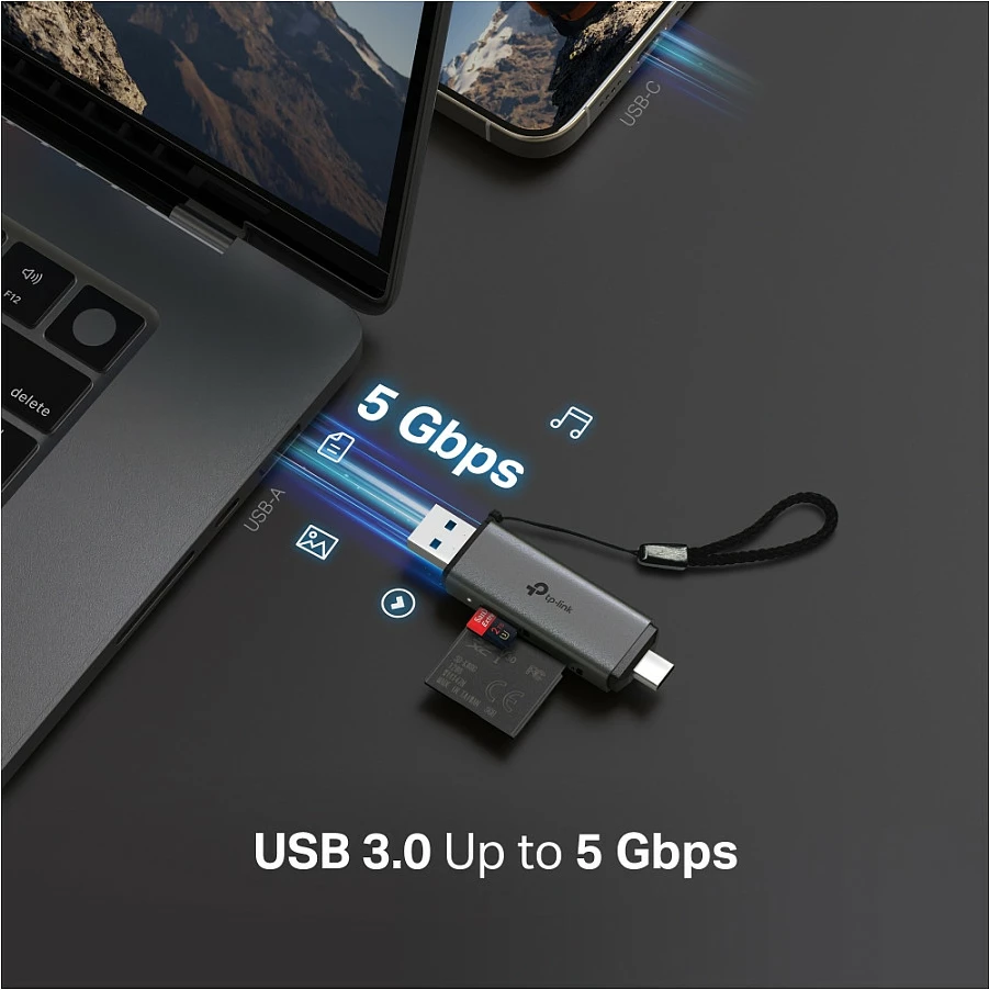 Lexues kartelash TP-Link UA430D, USB 3.1 Type-C/Type-A, SD & microSD, Plug & Play, i zi