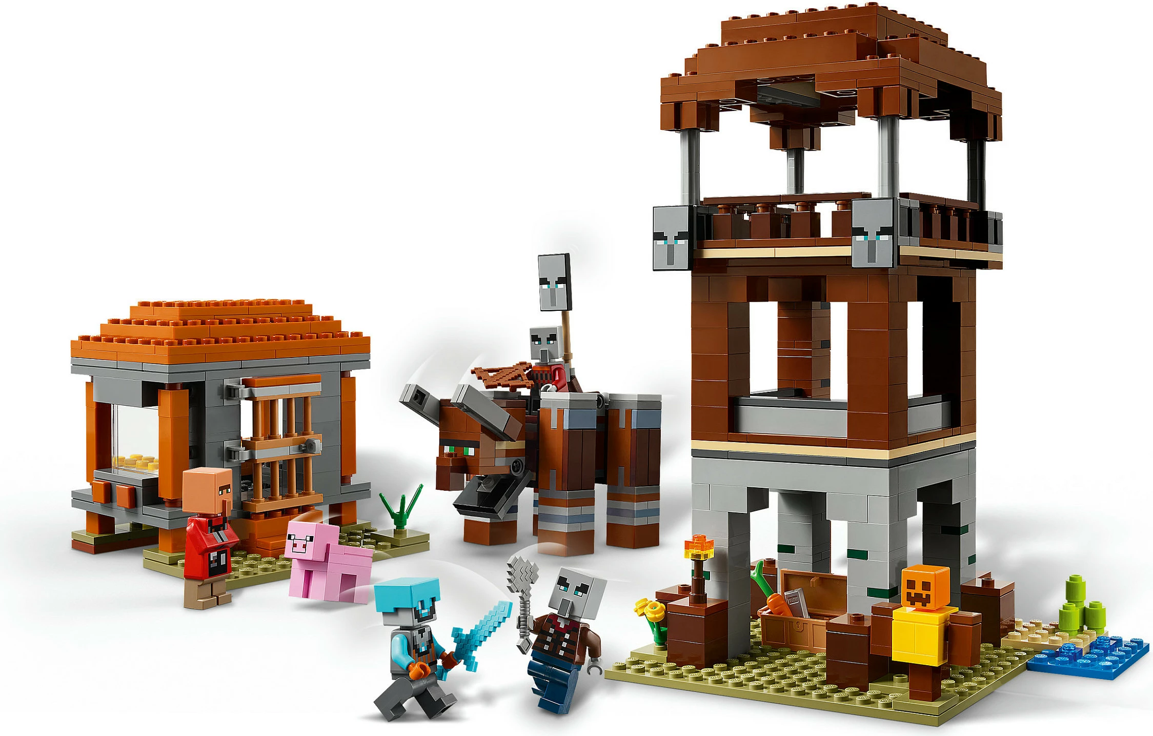 Set ndërtimi LEGO Minecraft The Pillager Outpost and Ravager 21278, 665 copë, shumëngjyrësh