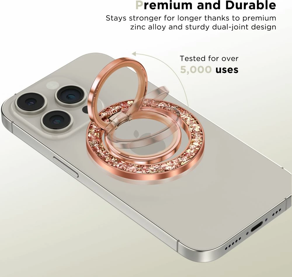 Mbështjellës magnetik Tech-Protect MMR200 me MagSafe, rozë me kristale