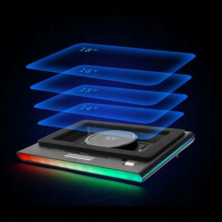 Pad ftohës për laptop Thermaltake Massive EXTREME CL-N023-PL12SW-A, 120mm cross-flow, deri 18\", RGB, USB, i zi