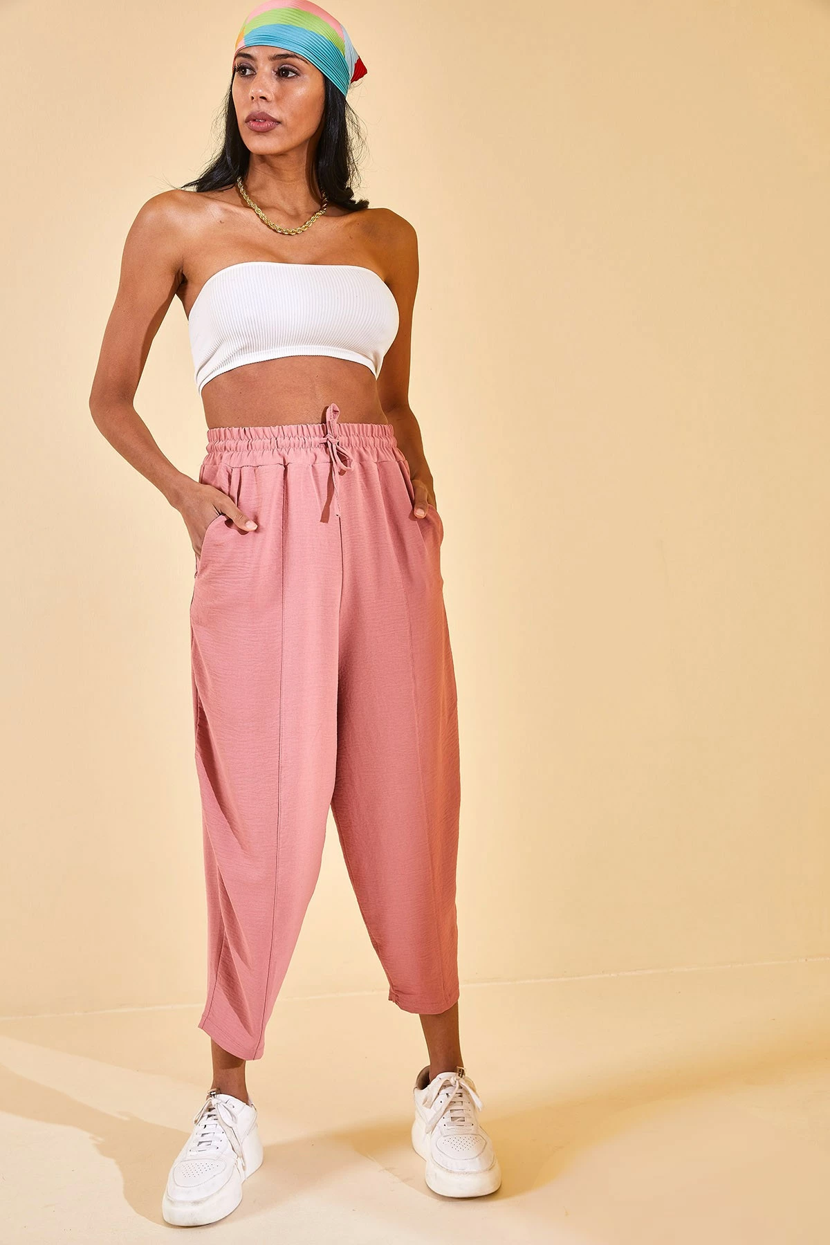 Pantallona për gra, ngjyrë dusty rose, Jumeon X125950