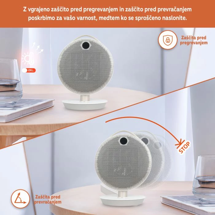 Ngrohës elektrik portativ SHE SHXP2200PTC 2200W PTC qeramik, me termostat, me telekomandë, i bardhë