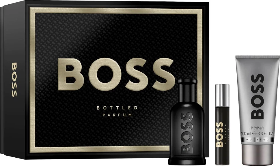 Set Eau de Parfum për meshkuj Hugo Boss Boss Bottled, 100ml + shower gel 100ml + parfum 10ml