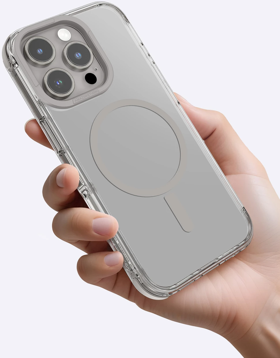 Mbështjellës AmazingThing Omni Mag Case për iPhone 16 Pro, Gri