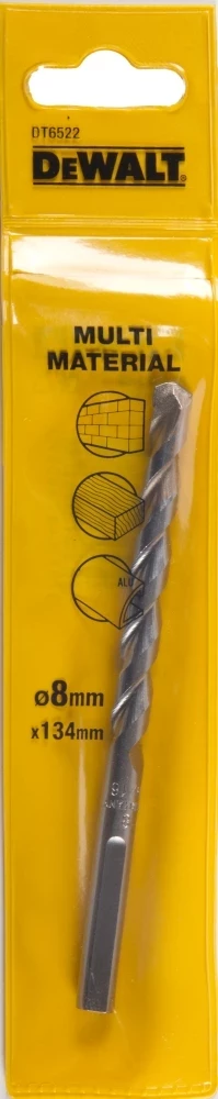 Maja shpimi multi-material DeWalt DT6522, Ø8 mm, 134 mm, për dru/metal/tullë/PVC