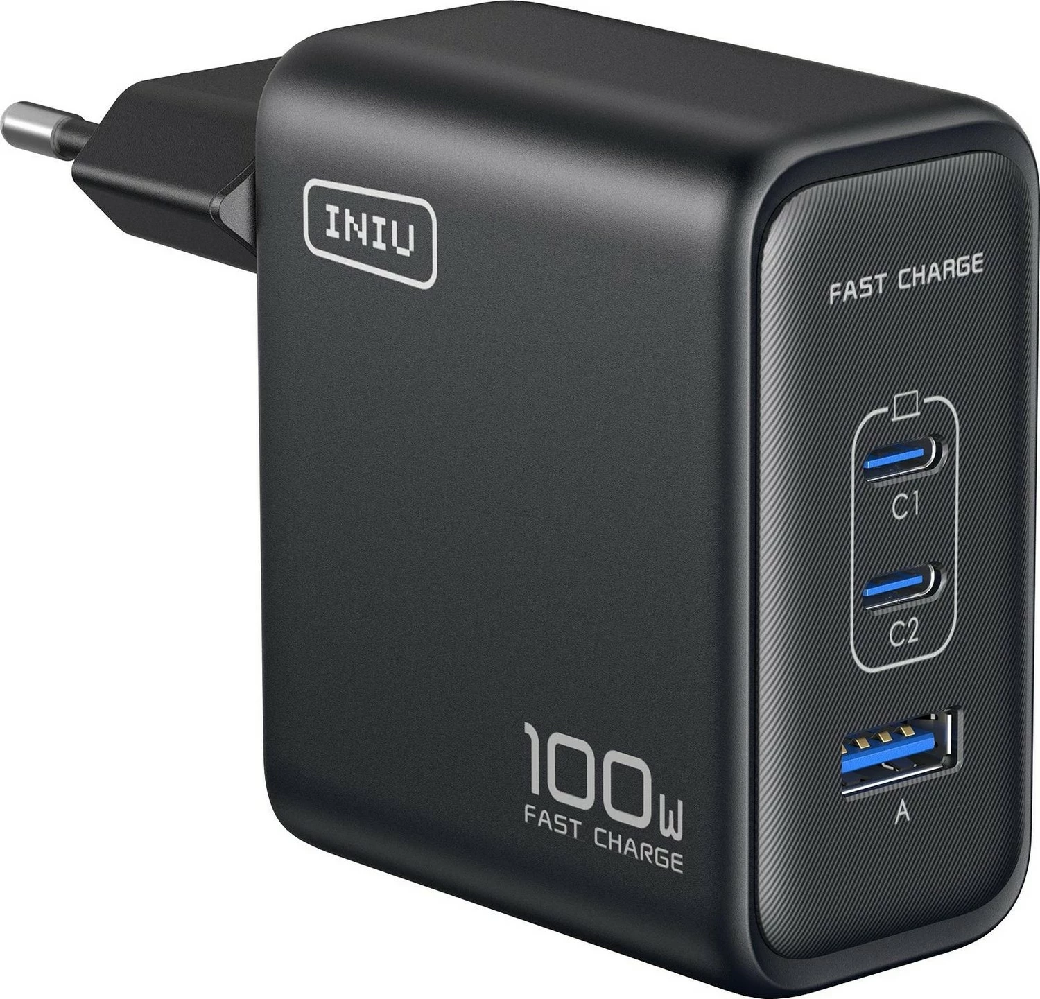 Karikues rrjeti INIU Leopard 100W, 2x USB-C, 1x USB-A, i zi