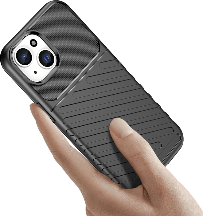Mbështjellës Hurtel Thunder Case për iPhone 15, TPU, zi