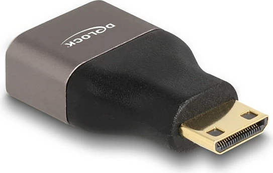 Adapter HDMI DeLOCK Mini-HDMI (Type C) në HDMI (Type A), 8K 60Hz, zi/gri