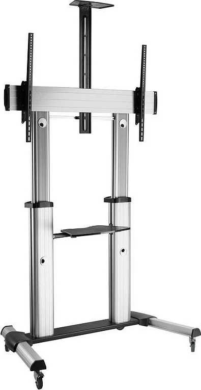 Stativ dyshemeje për TV/ekran ROLINE 17.03.1261, 60"-100", deri 100 kg, VESA 200x200-1000x600, me rrota, argjend