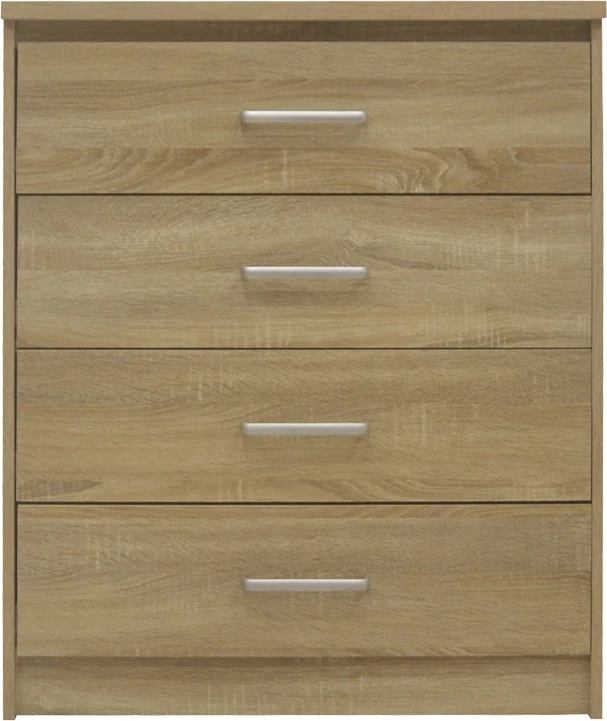 Komodë me 4 sirtarë Olympus, ngjyrë lisi të çelur, 80.5x40x95