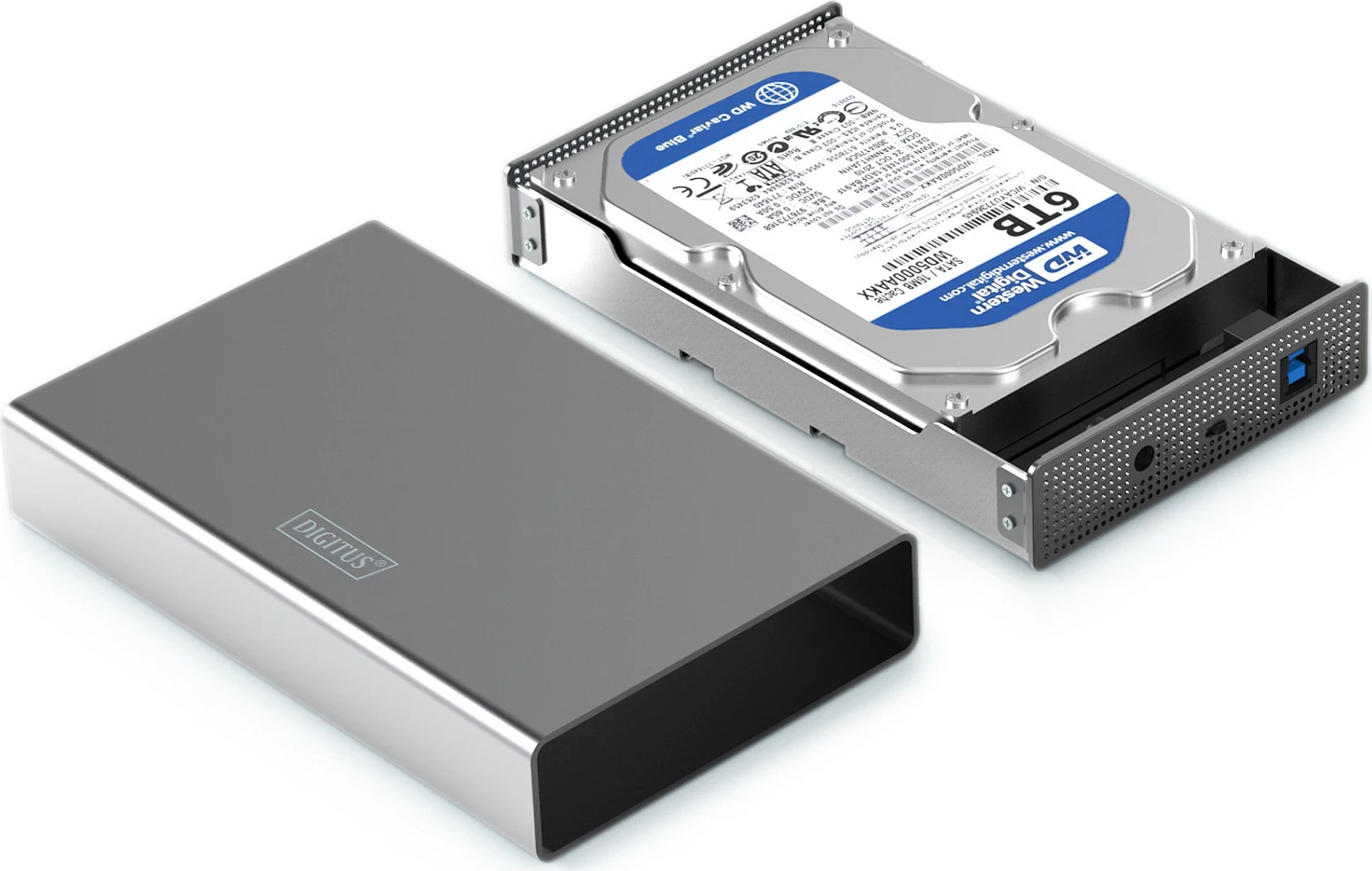 Kasë për HDD/SSD Digitus USB 3.0/3.2 Gen 1, SATA 2.5/3.5, Alumini