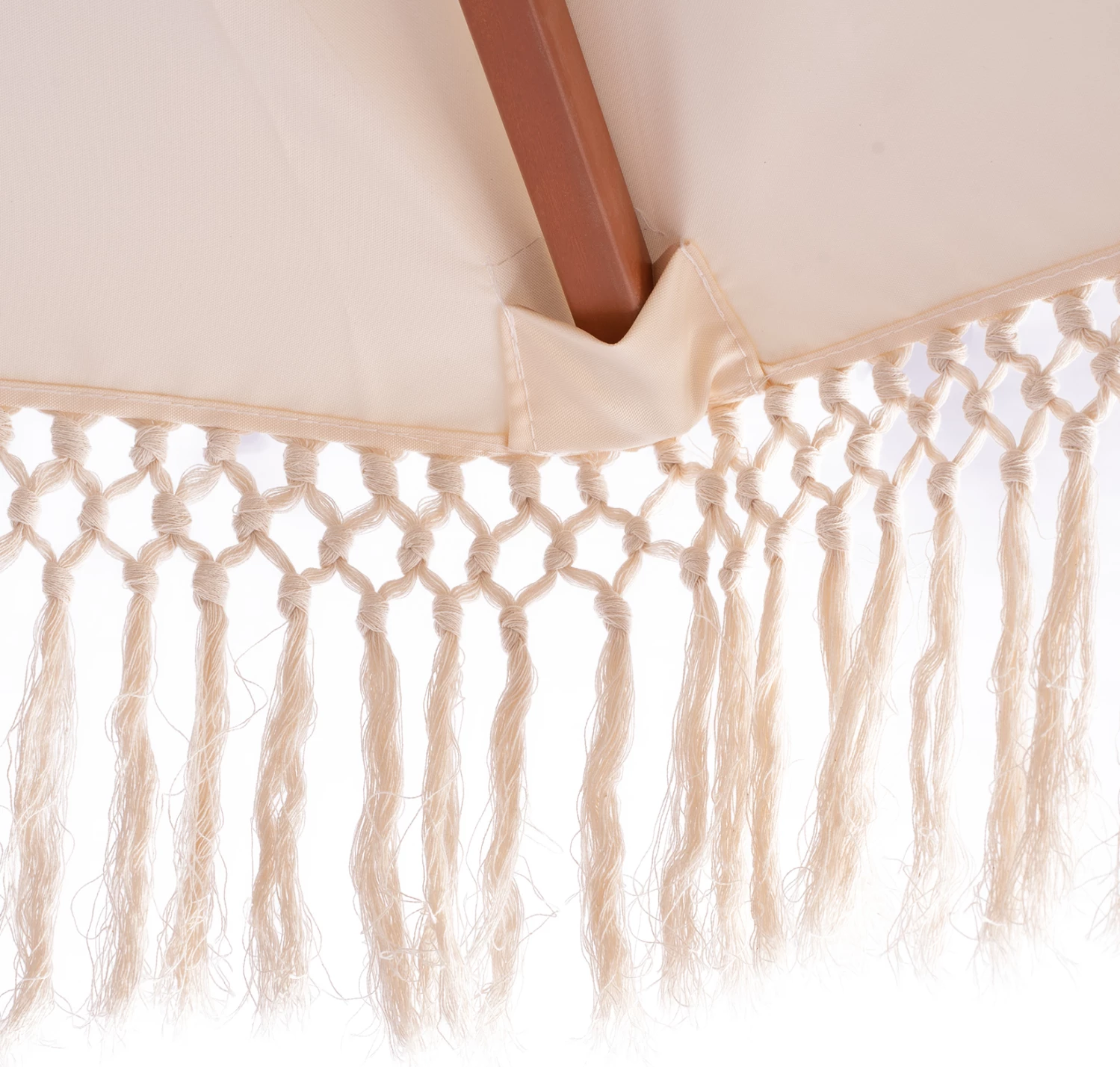Ombrellë profesionale Wagner, makrame krosi, ngjyrë bezhë, skelet druri, Φ225x2.60Y m, FH5777.01