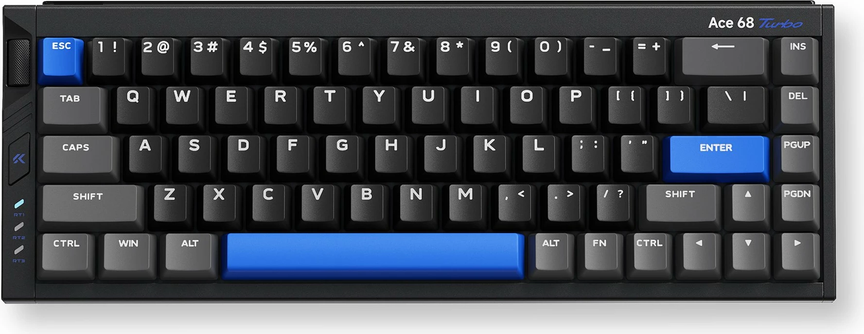 Tastierë gaming MCHOSE Ace 68 Turbo (HW-Ace68Turbo-5), 68 taste, Hall Effect magnetike, USB me kabllo, RGB, e zezë