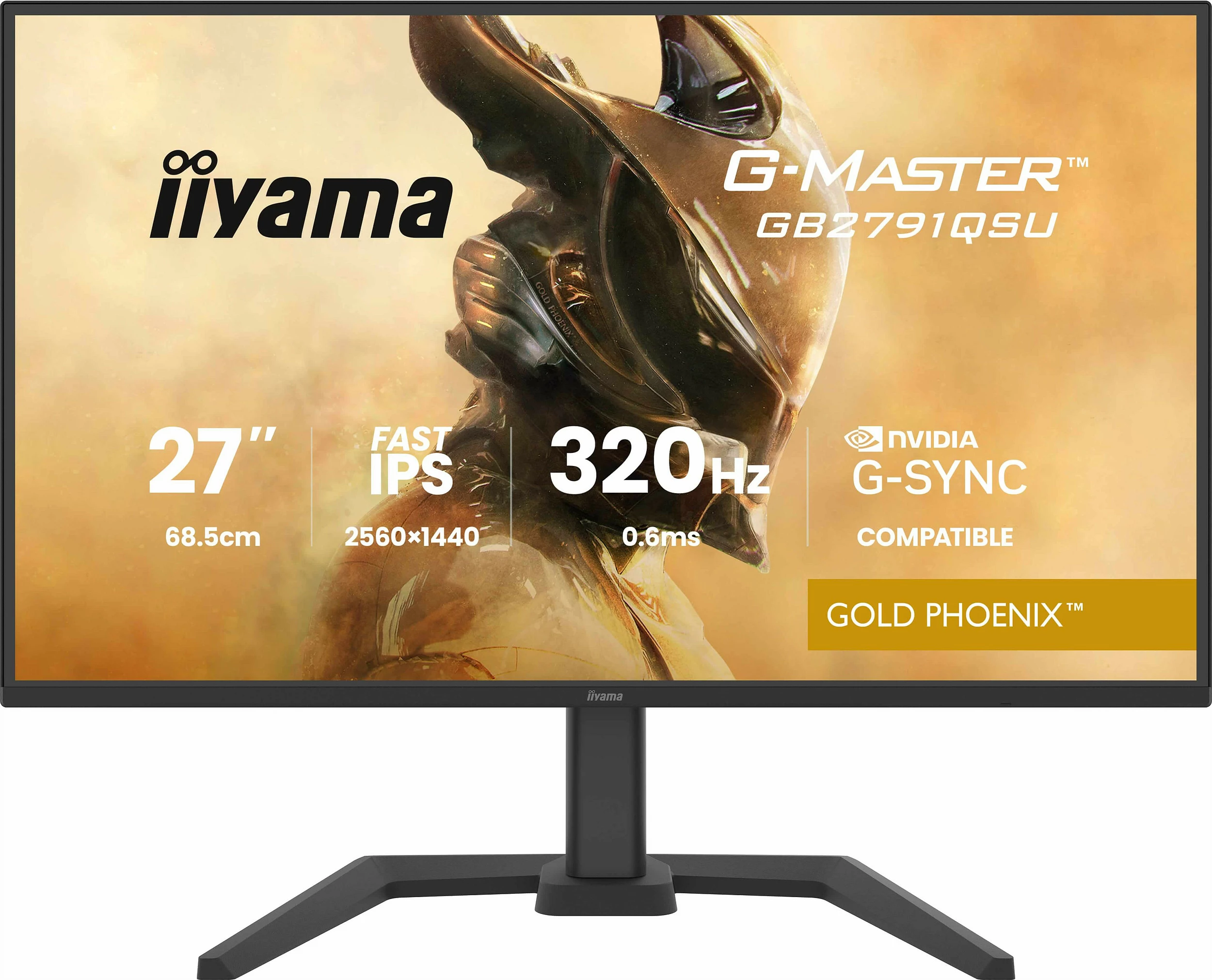 Monitor gaming iiyama G-MASTER Gold Phoenix GB2791QSU-B1, 27", Fast IPS, QHD 2560x1440, 320Hz, i zi mat