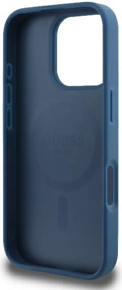 Mbështjellës Guess 4G Ring Classic Logo MagSafe për iPhone 16 Pro, Kaltër