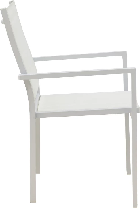 Set tavoline me karrige për terasë, Zacreta-Kliton, alumin, ngjyrë e bardhë, 80x80x74cm, 3 copë